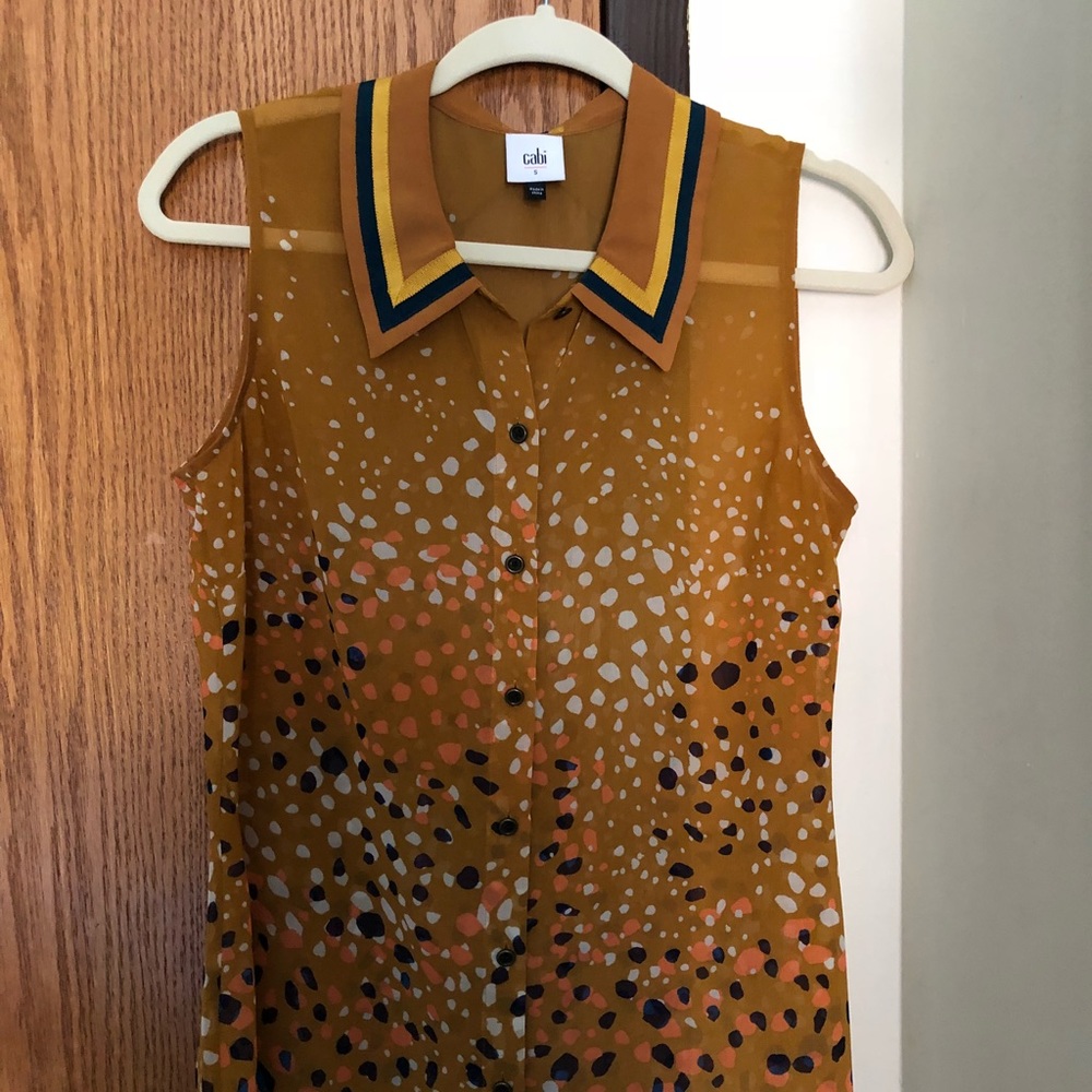 Yellow polka-dot blouse